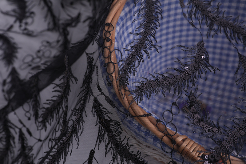 3D Feather Embroidery Fabric