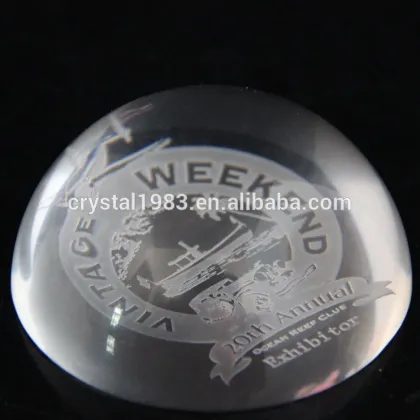Wholesale Round Crystal Paperweight Clear Blank Crystal Glass Paperweight