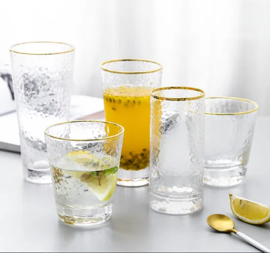 Gold Rimmed Glass Drinkware Set