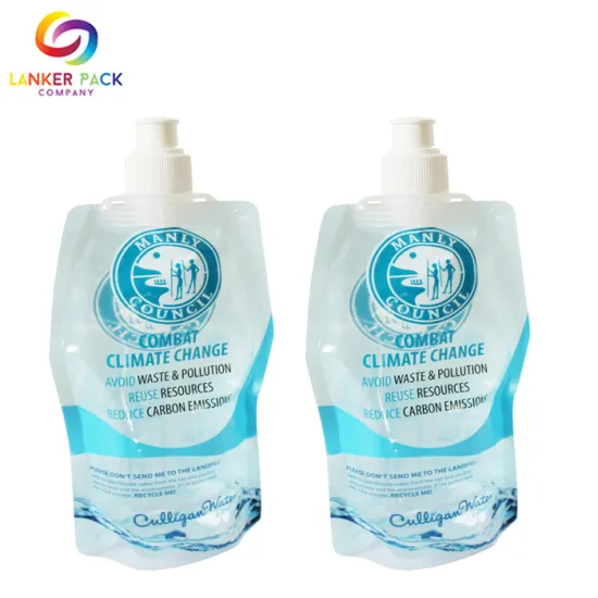Custom BPA Free Transparent Clear Pouches With Spout