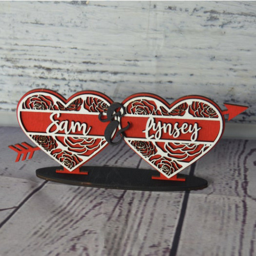 Custom Personalised Wooden Couples Heart