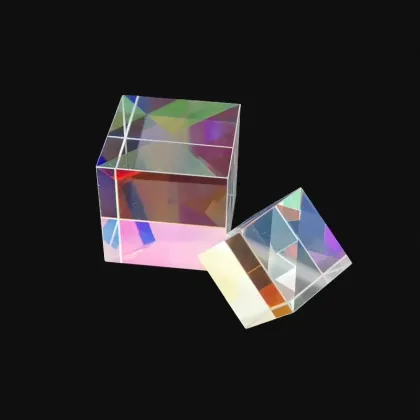 Art Colored Glass Cube Optical Prism