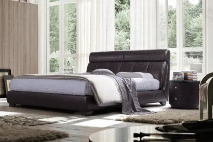 Dark Hue Leather Bed