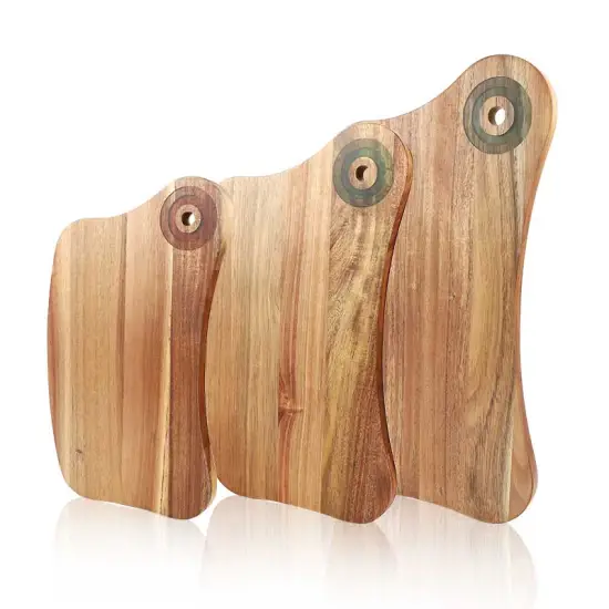 Handcrafted Acacia Wood Epoxy Resin Cutting Boards and Chopping Blocks with Shanks