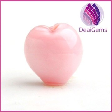 Wholesale 8*12mm heart shape pink hollow glass beads