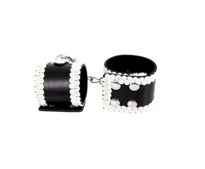 Leather bdsm Bondage Restraints Handcuffs &amp; Anklecuffs