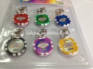 6-pack Las vegas souvenir poker chip set