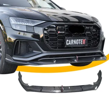 2020-2022 Audi Q8 Front Bumper Lip Spoiler Kit - Carbon Fiber