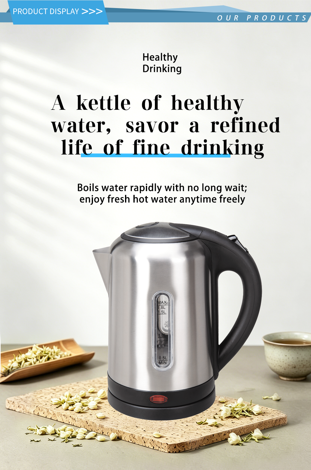 304 stainless steel kettle FK-1005 1