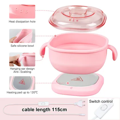 Professional Silicone Pink Folding Wax Heater for Paraffin Depilatory Wax