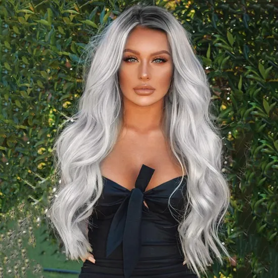 Synthetic middle part wigs 613 wavy wig heat resistant synthetic fiber Long Curly wigs  for women