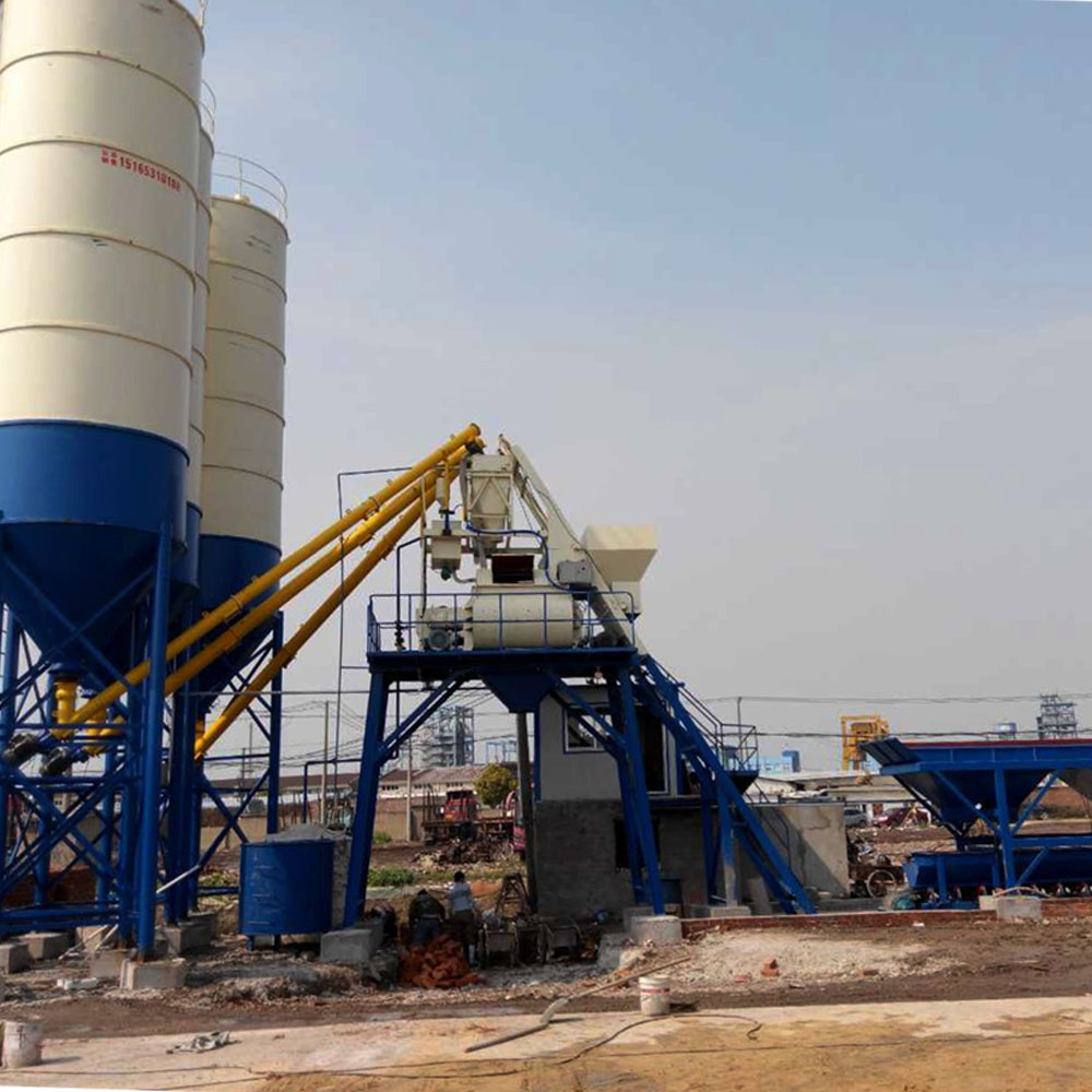 Portable stationy HZS75 ready mixed concrete batching plant