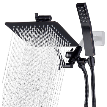 Black Concealed Wall-Mounted Square Shower Set with High Pressure