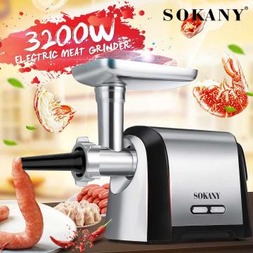 SOKANY Electric Meat Grinder: Multi-Functional Automatic Stainless Steel Mince and Sausage Machine