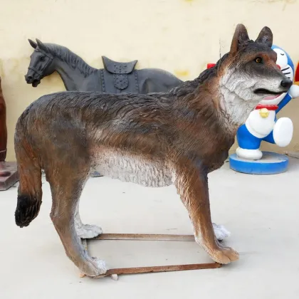 Fiberglass wolf sculpture