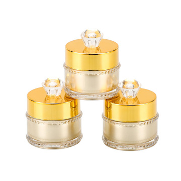 wholesale plastic acrylic pp diamond shape gold color 5g sample cosmetic eye cream jar