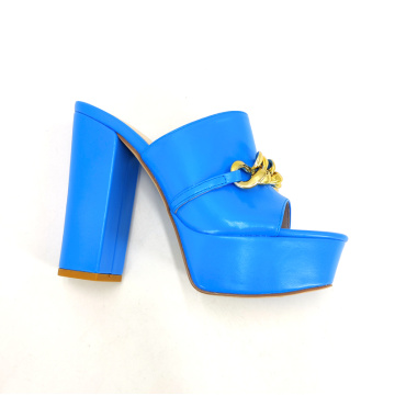 Fashion high heels women's metal horseshoe buckle shoes