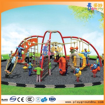 polyethylene and metal outdoor playground slide used for preschool_rubberized outdoor playground