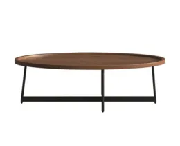 Oval wooden coffee table