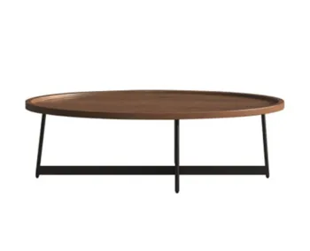 Oval wooden coffee table
