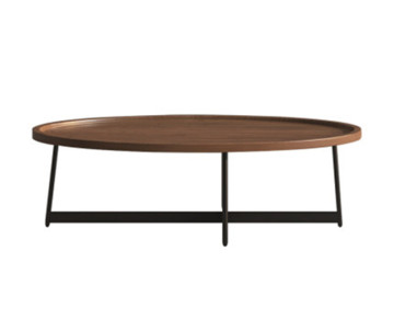 Oval wooden coffee table