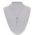 Howlite Feather Hexagonal Prism Pendant Choker Necklace