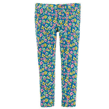 2014 Denim Blue Floral Cotton Girl's Pants