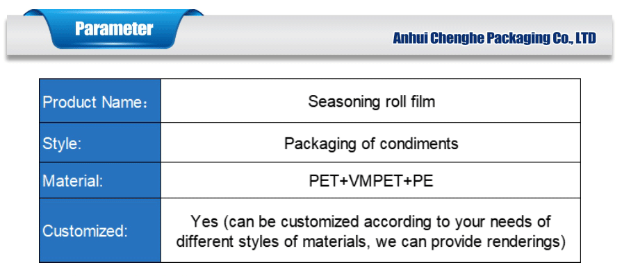 Seasoning film packaging solution
