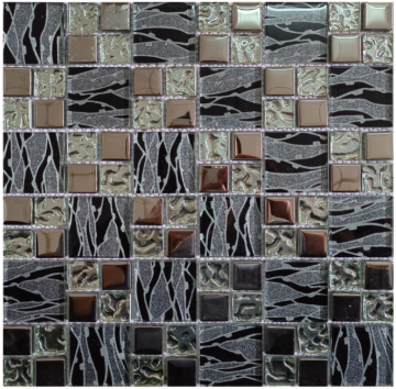 Electroplated mix pattern brown laminated mosaic