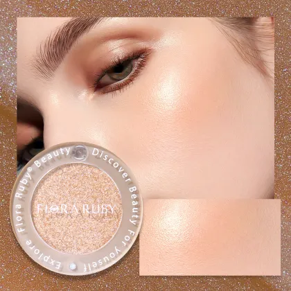 Flora Ruby Highlighter Powder - Private Label Pigment Shimmer Glitter Blush for Makeup Wholesale