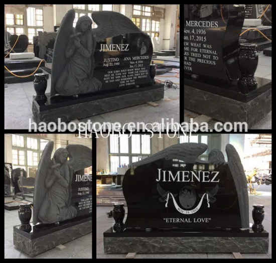 Haobo Granite Angel Tombstone Carved Angel Monument