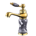 High-Quality Luxury Vintage Jade Handle Mixer Basin Faucet from Europe and the Middle East