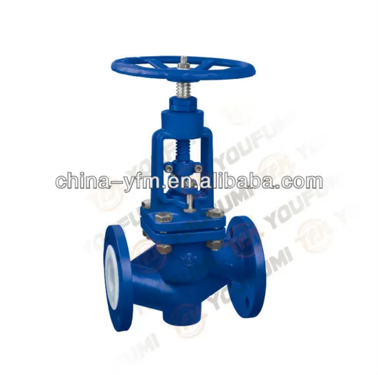 PTFE FEP PFA Lined Globe Valve for chemical