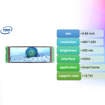 HD MI Display for Raspberry Pi 6.86 inch 480x1280 Bar Type LCD with HDMI to MIPI Adapter