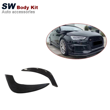 Carbon Fiber Front Bumper Canard for Audi A3 RS3 2017-2019