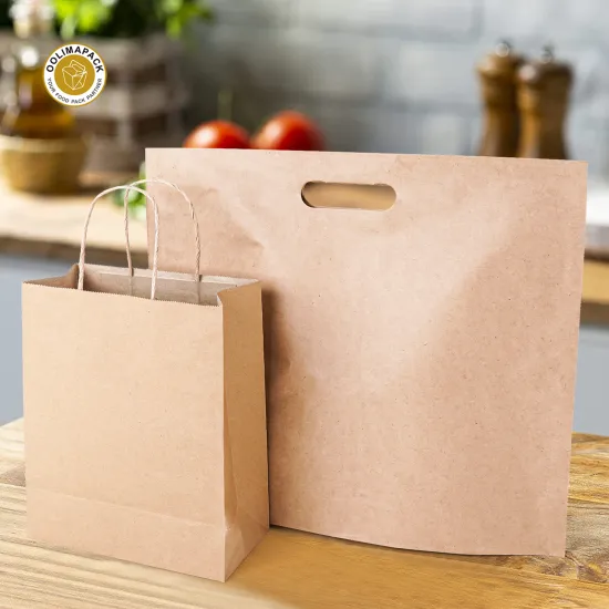 Customizable Kraft Paper Carry & Gift Bags for Food Services