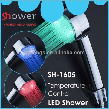 Leelongs ABS Round Chromed Single Functional Temperature Controlled HandHeld LED Showerhead Without Battery