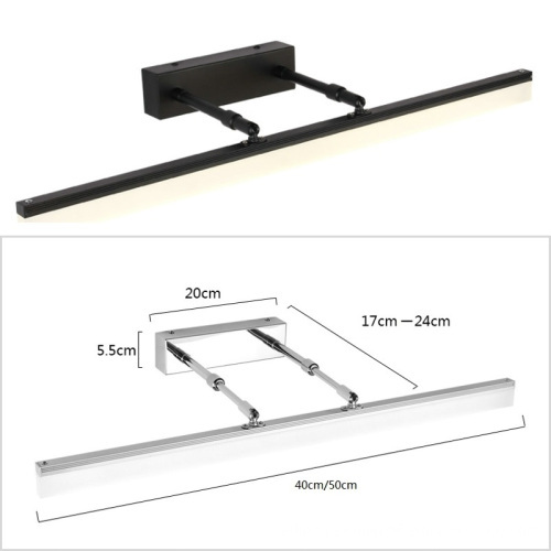 Modern LED Wall Lamp - Golden/Chrome/Black, 40CM/50CM, 9W/12W, Mirror Front Light, Aluminum Bathroom Vanity & Makeup Lamp