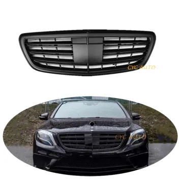 AMG Style Matte Black Gloss Black Chrome Front Bumper Grille for Mercedes Benz S CLASS W222 2014-2018