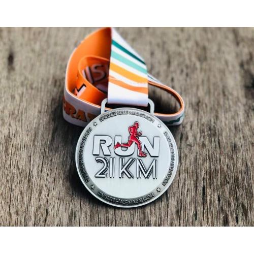 Custom 2020 Antique Silver Metal Running Medal