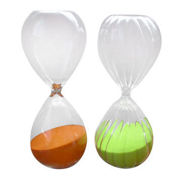 Sand Timers, Available in Various Colors, Made of Glass