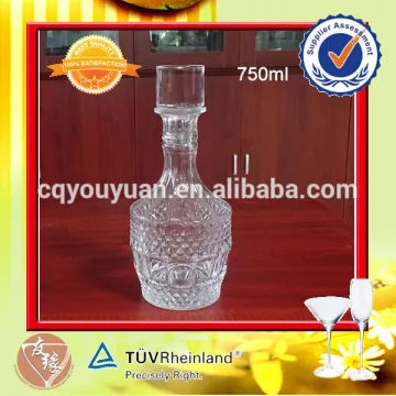 Hot sell fancy whiskey decanter alcohol resealable bottle 750ml