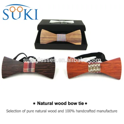 Wood Bow Tie Clip On Bow Tie cotton fabric MENS BOW TIE SBW1004