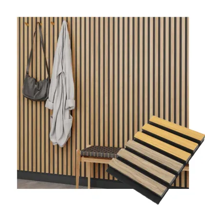 Wholesale Cheap Sound Absorbing MDF Wood Slat Veneer Panels Acoustical