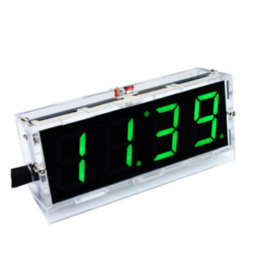 4 Digit LED Electronic Clock Kit with Large Screen and Case - 4 Color Options