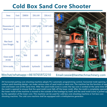 Foundry No Bake Sand Core Making Machine Cold Box Molding Shooting Equipment For Metal Casting