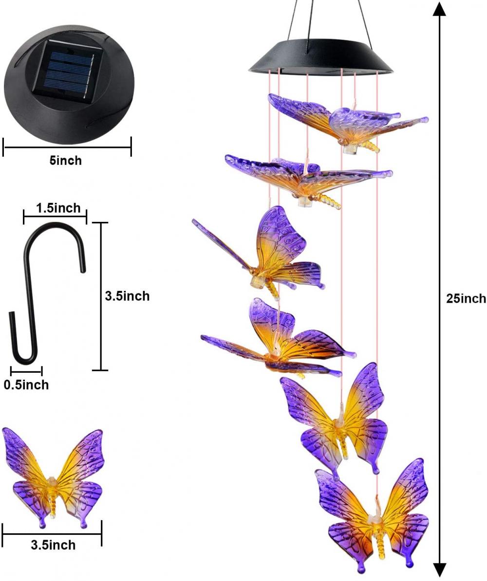 Carillon de vent de papillon coloré