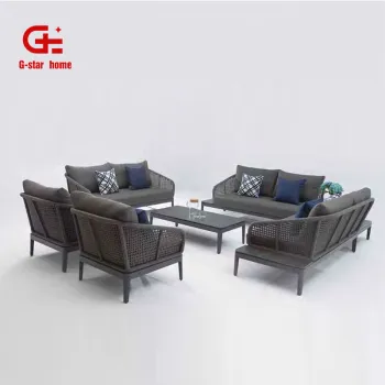 Modern Aluminium Frame Sectional Sofa for Outdoor Patio and Garden