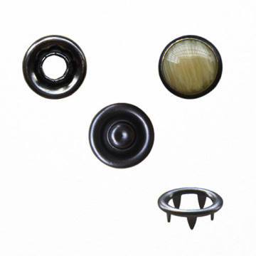 Fashion Brown Bead Cap Metal Prong Ring Press Button