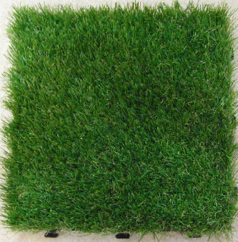 Interlocking PP plastic tiles with artificial grass